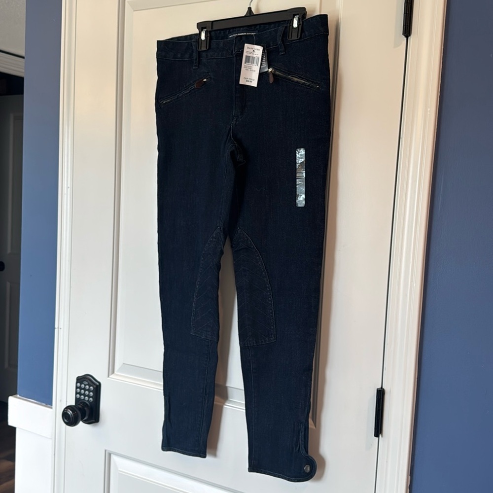 Ralph Lauren Sport Jeans Women’s 29 Blue Horse Riding Skinny Zippered Pockets